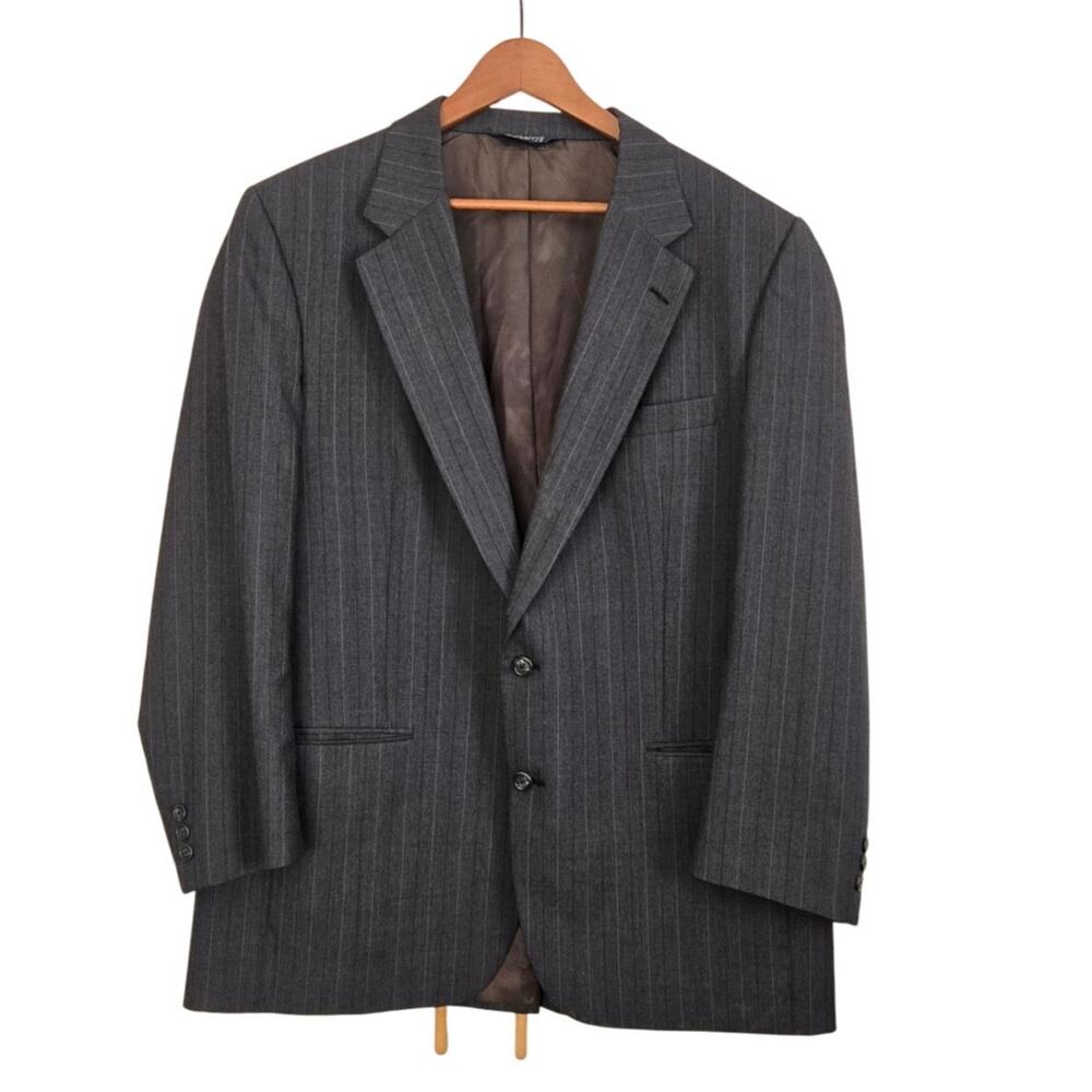 Vintage Burberry Prorsum Custom Gallagher Chicago Pinstripe 100% Wool Blazer 42L